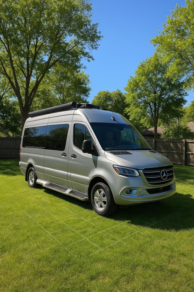 A camper van placed in a backyard through augmented reality